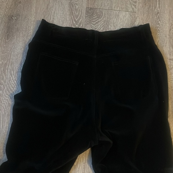 St. John Evening High Rise Black Velvet Pants straight Leg trouser 12 - Picture 7 of 9